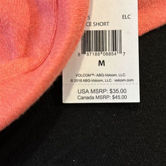VOLCOM LIVED IN LOUNGE LIL FLEECE SHORT IN A SIZE MEDIUM AND ELECTRIC CORAL NWT - Picture 7 of 7
